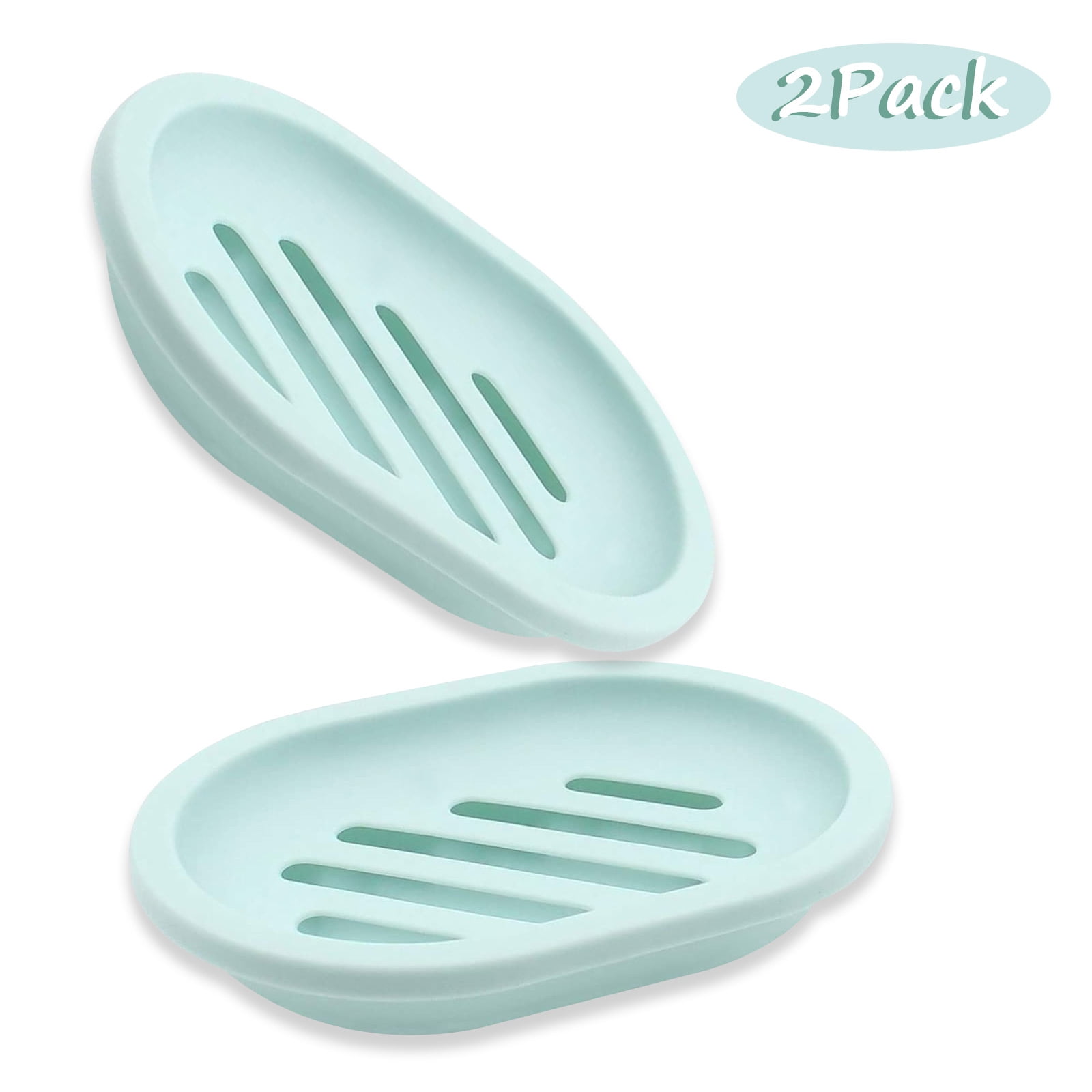 NEW INTERDESIGN Clear Oval Soap Dish Holder 2-Pack 30100 
