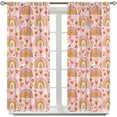 thumbnail image 2 of Rainbow Curtains for Kids Room, Boho Childish Pink Rainbow Flower Print Rod Pocket Blackout Window Treatments Drapes for Boys Girls Bedroom Living Room Playroom Nursery42x63in, 2 of 6