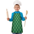 thumbnail image 2 of Green Christmas Tree Pattern Kids Aprons for Girls and Boys,Adjustable Neck Strap Toddler Aprons for Kids Cooking Baking, 2 of 7
