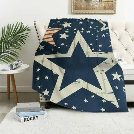 Orinice Stars Americo Makk Warm Lightweight Blanket Soft Fleece Throw for Living Rooms Sofa Decor All Seasons 40x50in