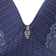 thumbnail image 4 of Bigersell Comfortable Bras Sale Wirefree Bras with Support and Lift T-Shirt Bra Style R2562 V-Neck Back-Smoothing Bras Hook and Eye Bra Closure Women's Plus Size Full Figure Bras Navy XL, 4 of 4