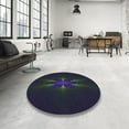 thumbnail image 3 of Ahgly Company Indoor Round Patterned Blue Novelty Area Rugs, 4' Round, 3 of 6