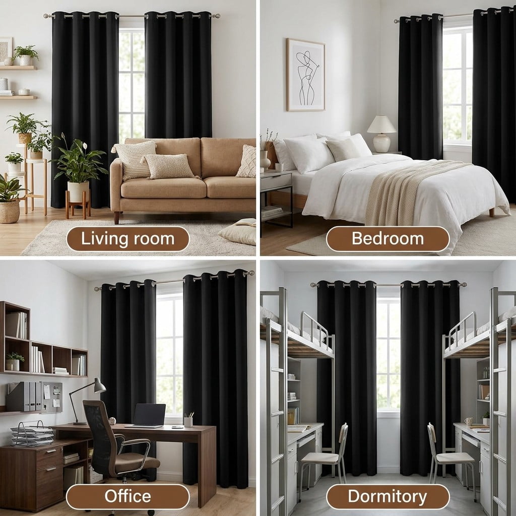 Blackout Curtains, Blackout Curtains Set of 2 Panels, Thermal Insulated Room Darkening Curtains for Bedroom, Privacy Protection & Noise Reducing