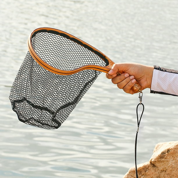 Eccomum Fishing Landing Net with Elastic Lanyard Fly Fishing Net Fishing  Catch and Release Net 