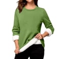 thumbnail image 5 of Antinious Women Plus Size Sweatshirt Fall Winter Pullover Warm Trendy Long Sleeve Crewneck Maxi Cut Fleece Lined Solid, 5 of 5