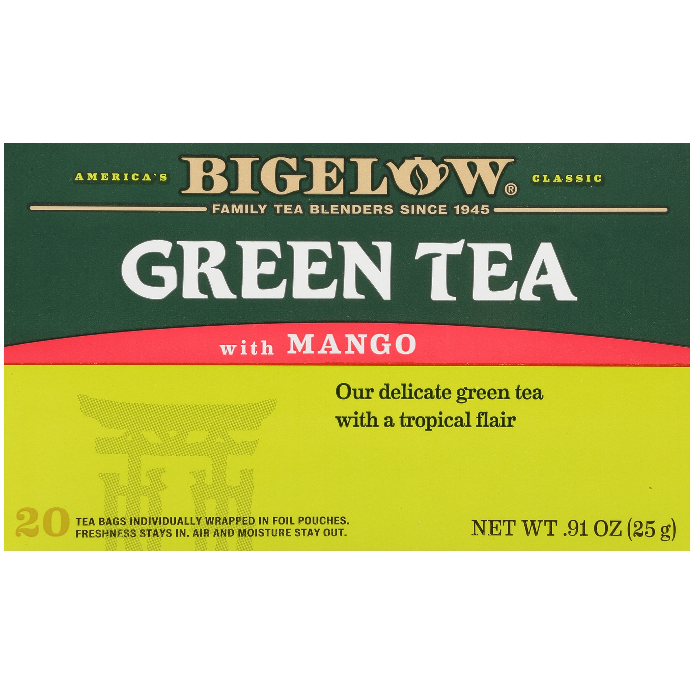 Bigelow Green Tea With Mango, Tea Bags, 20 Count