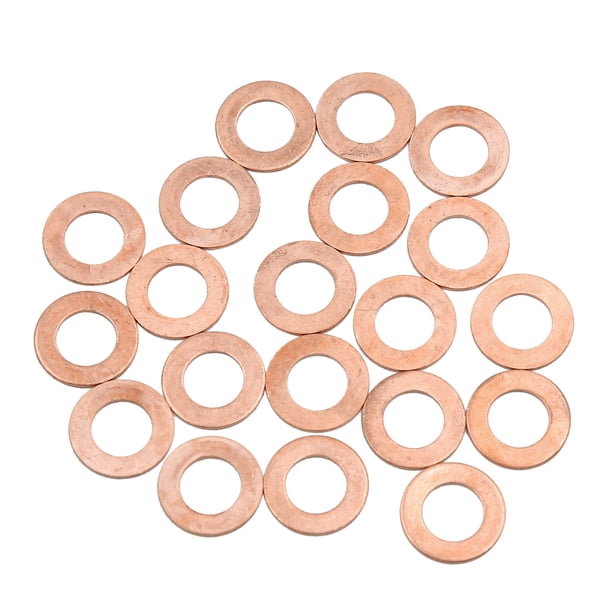 20 piezas de 10 mm de diámetro interno Arandelas de cobre Juntas de sellado plano Anillos