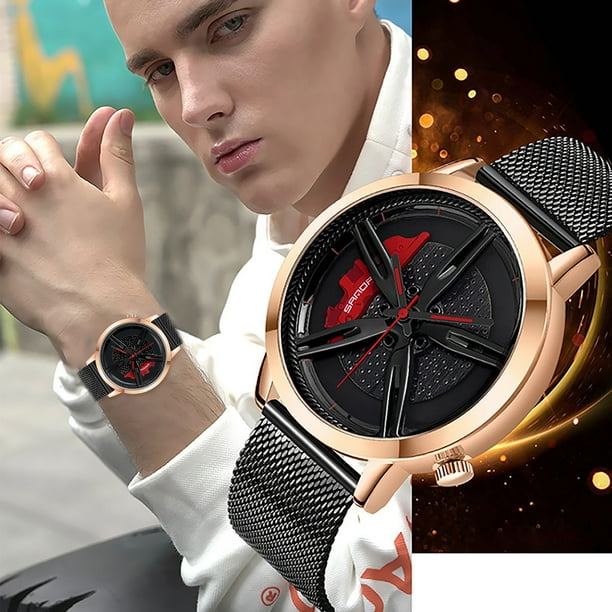 Reloj de cuarzo para hombre, relojes para hombre, serie de autos deportivos, reloj para hombre con personalidad de rueda, reloj para hombre
