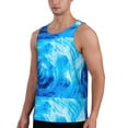 thumbnail image 2 of Fotbe Blue Shell Pattern Men's Quick Dry Workout Tank Top Gym Muscle Tee Fitness Bodybuilding Sleeveless T Shirt Breathable Workout Shirt-Medium, 2 of 9