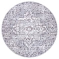 thumbnail image 2 of JONATHAN Y WASHABLE 5' Round Area Rug, Didim Boho Medallion - Gray/Purple, WSH102A-5R, 2 of 8