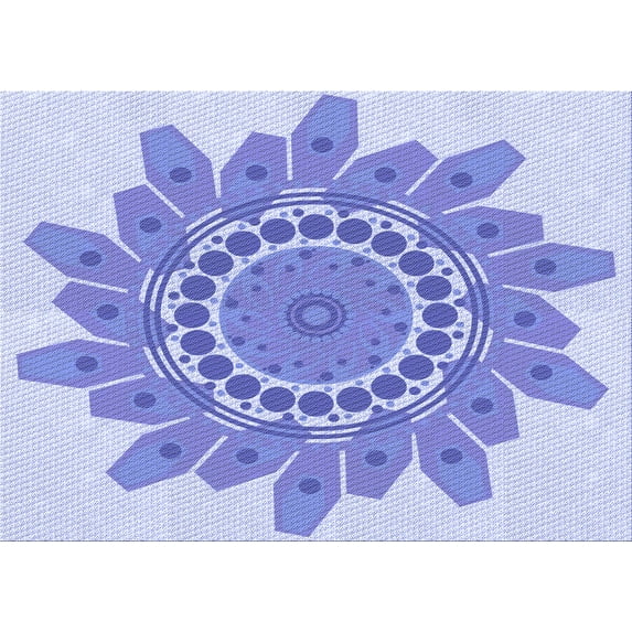 Ahgly Company Indoor Rectangle Patterned Light Slate Blue Area Rugs, 7' x 10'