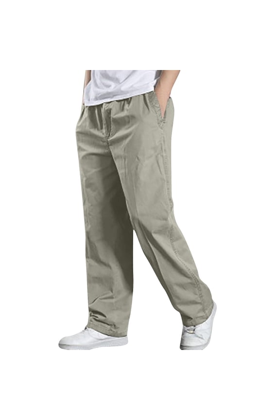 Big and Tall Men's Cargo Pants Solid Casual Outdoor Trousers Wide Leg Baggy Overall Pant Sport Training Hiking Pants