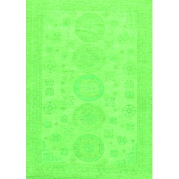 Ahgly Company Indoor Rectangle Abstract Green Modern Area Rugs, 5' x 8'
