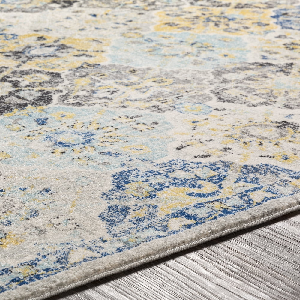 Livabliss Area Rugs for Living Room, 9x12 Harput Traditional Blue Rug, Bedroom Dining Room Home Decor Stain Resistant Carpet (8'10" x 12'6")