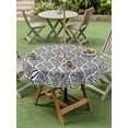 thumbnail image 4 of Outdoor Tablecloths with Umbrella Hole & Zipper, Black White Round Tablecloths 60 Inch, Modern Abstract Art Farmhouse Waterproof Table Cloth, Patio/Pool/Picnic Table Covers, 4 of 8