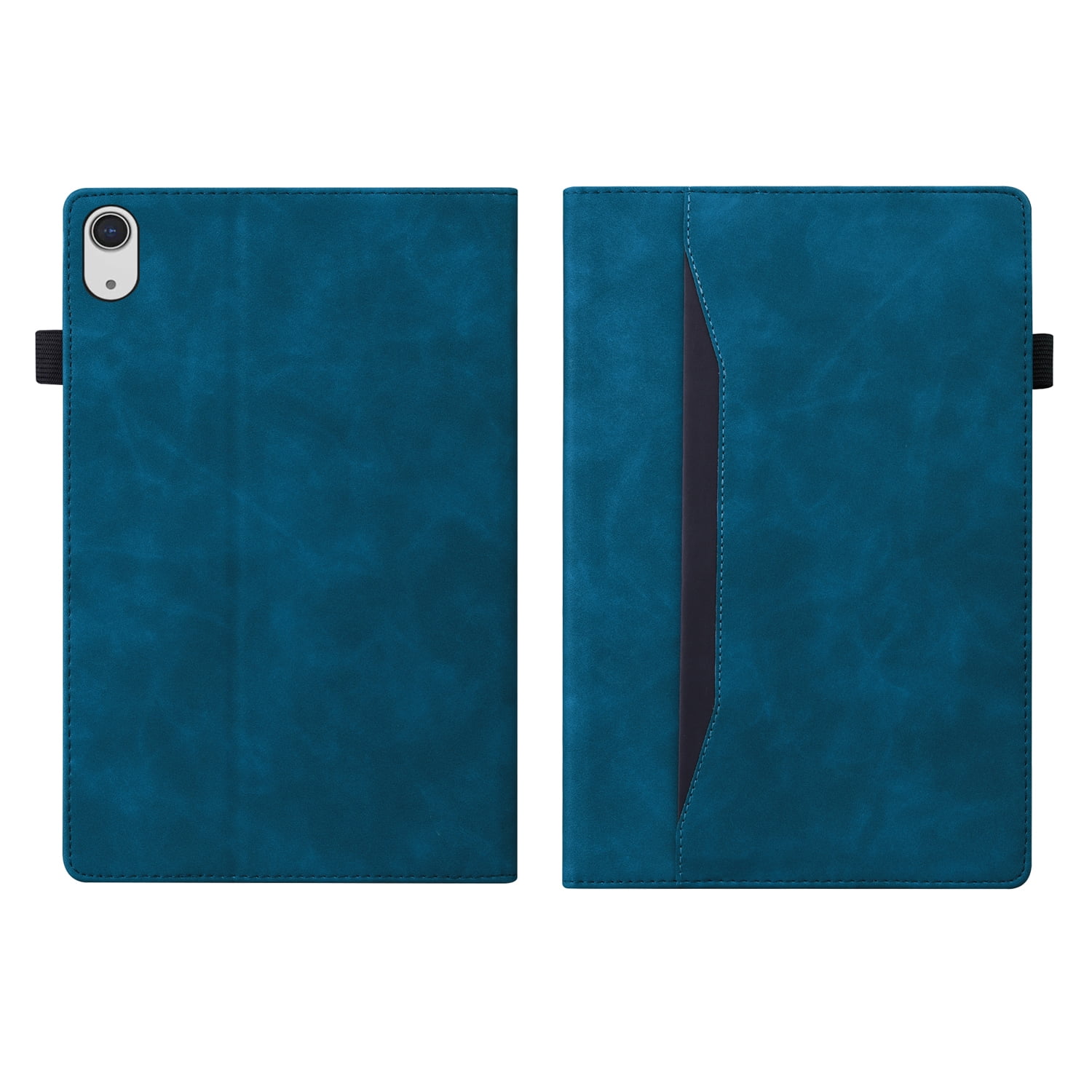 Case for iPad 10th Generation 10.9 Inch 2022, TECH CIRCLE Slim Premium PU Leather Folding Multi-Angle Stand Cover with Front Pocket & Pencil Holder Cover for Apple iPad 10.9 Inch 2022, Blue