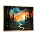 thumbnail image 2 of Designart "horizon Aurora Borealis Natures VIII" Landscapes Floater Framed Canvas Print, 2 of 7