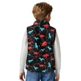 thumbnail image 5 of Xoenoiee Dinosaur Print Sleeveless Outerwear Warm Fleece Vest for Boys Kids Zipper Coats with Pockets Winter Spring Fall Jacket Jogging Yoga Fleece Vest, Size 2T, 5 of 7