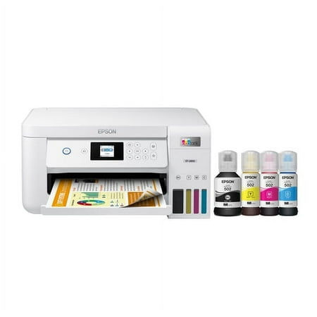Epson EcoTank ET-2850 Wireless Color All-in-One Cartridge-Free Supertank Printer with Scan, Copy and Auto 2-sided Printing ? The Perfect Family Printer - White