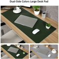thumbnail image 4 of Stylish Leather Desk Pad Protector For Office And Home Use, Protective Surface Pu Leather Desk Blotter With Non-Slip Design, Accommodates Laptop Keyboard And Mouse (Dark Green+Gray, 900 X 400 X 2 Mm), 4 of 5