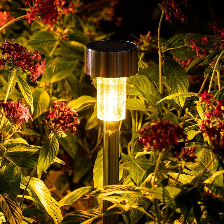 12 Pack Solar Garden Lights, Outdoor Waterproof Solar Pathway Lights, Stainless Steel LED Landscape Lighting for Walkway Patio Yard Lawn Driveway 12 Pack Solar Garden Lights, Outdoor Waterproof Solar Pathway Lights, Stainless Steel LED Landscape Lighting for Walkway Patio Yard Lawn Driveway