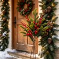 thumbnail image 6 of Gleefy Artificial Red Berry Christmas Branch, Faux Winter Branch Bunch for Vase, Table Centerpiece, Mantel, Indoor Home Decor, 6 of 7