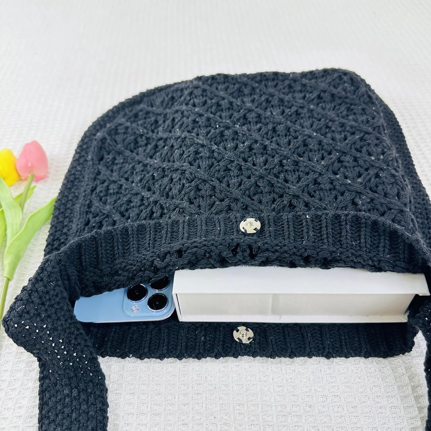 Kukuzhu Crochet Bag Crochet Tote Bag Indie Hobo Bag Cottagecore Aesthetic Tote Bag Crochet Crossbody Bag