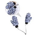 thumbnail image 2 of SILENRADAWN Leopard Print Gloves 1 Pair Blue Grey Plush For Women Girls Students Cold Weather 9.4x4.3x0.2in, 2 of 8