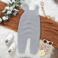 thumbnail image 3 of Gupgi Unisex Baby Sweaters Romper Overalls 1-18 Months Infant Button-up Sleeveless Knitted Jumpsuits, 3 of 9