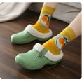 thumbnail image 6 of Men's Women's Lined Clogs Waterproof Garden Shoes House Slippers Winter Warm Comfortable Slip on Light Green, 6 of 7