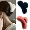 thumbnail image 2 of COOLHOOD 2Pcs Large Size Faux Furs Hair Clip For Long Hair Strong Hold Korean Styles Fashion Accessory Multiple Colors Available, 2 of 3