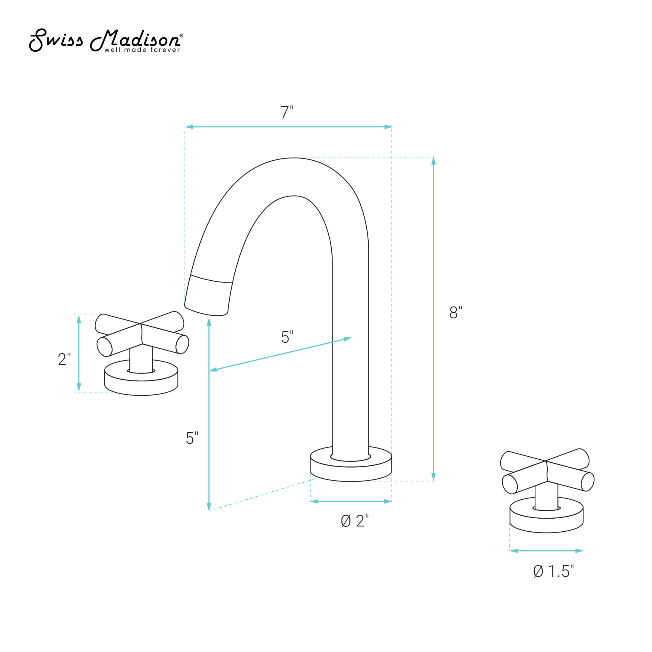 Ivy Courte 8 in. Widespread, Cross Handle, Bathroom Faucet in Matte Black