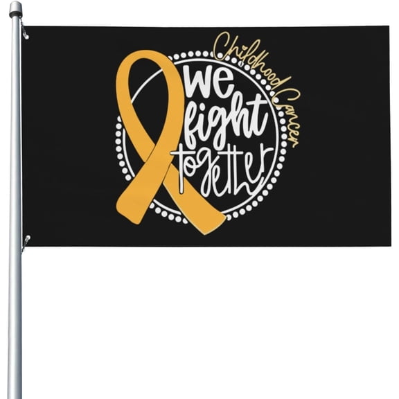 Childhood Cancer We Fight Together Flags 3x5 Outdoor Fun Flag Outdoor Banner for Garden 3x5 Ft