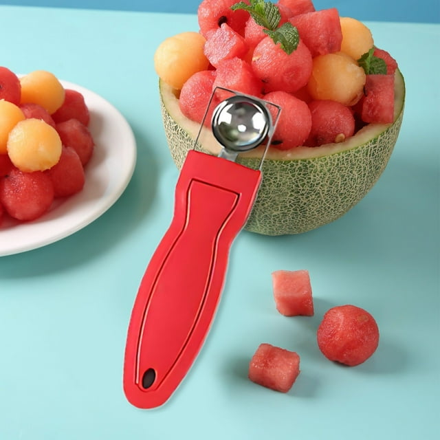 Kojanyu Cooking tools,Two-In-One Stainless Steel Watermelon Slicing Knife,Fruit Divider and Dice tool,Household Kitchen Fruit Preparation Accessory