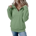 thumbnail image 7 of Womens Sweatshirt Casual Half Zip Fleece Long Sleeve Lightweight Pullover with Kangaroo Pocket Fall Outfits 2026, 7 of 7