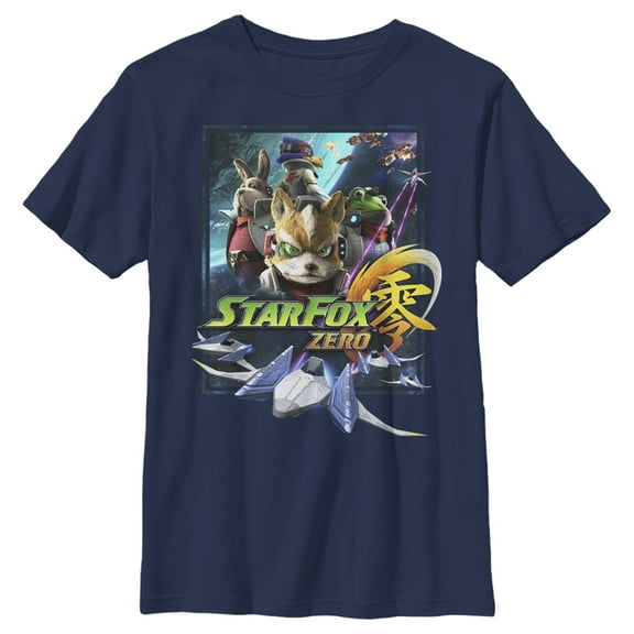Boy's Nintendo Star Fox Zero Poster  Graphic Tee Navy Blue X Large