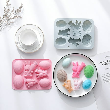 

Easter Cake Mold Rabbit Egg Easy Demoulding Heat Resistant DIY Mold Biscuit Baking Clear Texture Ice Cream Mould Kitchen Stuff