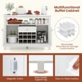 thumbnail image 5 of Spaco Modern Style Buffet Sideboard, Wine Liquor Coffee Bar Cabinet with Removable Wine Rack, Cabinet for Indoor, White, 5 of 10