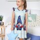 thumbnail image 4 of Fotbe Cute Gnomes in USA1 Vestido de Dormir para Niñas de 3 a 10 Años, Mangas Cortas, Estilo Princesa, Pijama Camisón con Mangas Voladas-Large, 4 of 6