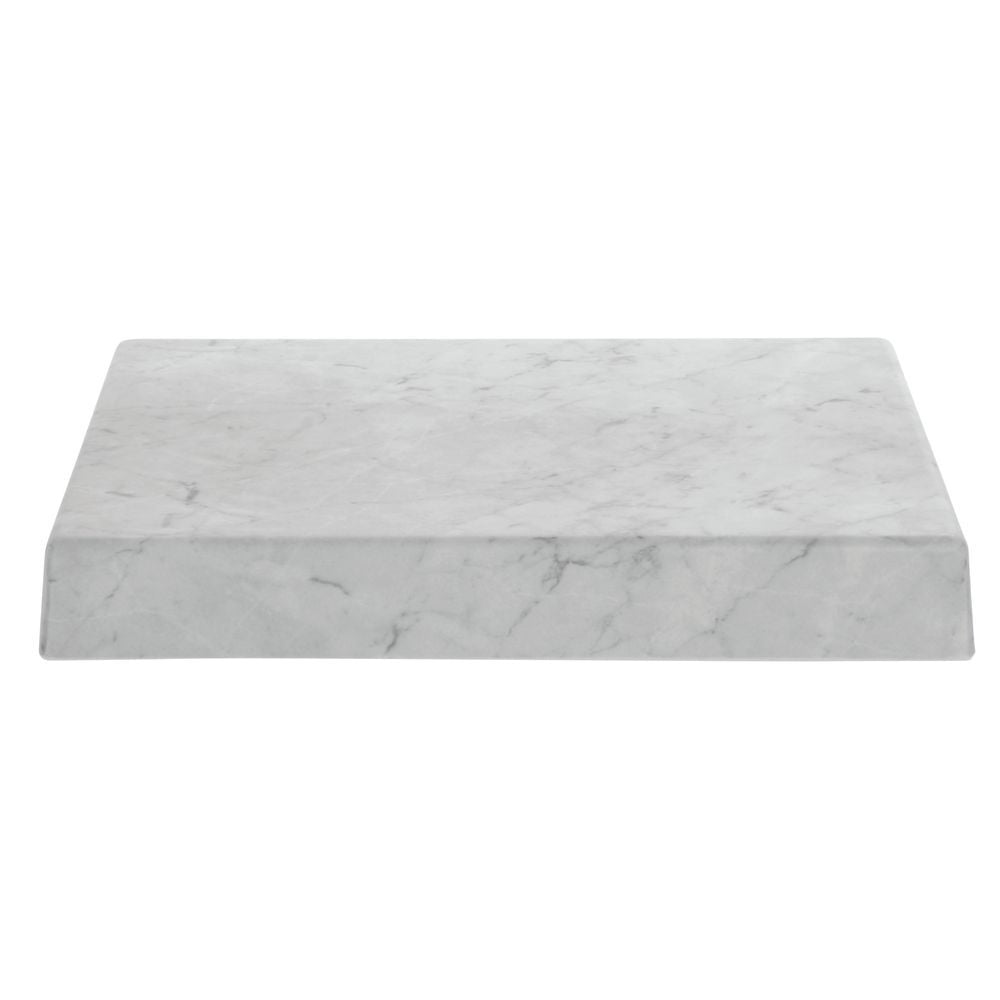 HUBERT Rectangular White Faux Marble Riser 12"L x 15"W x 2"H