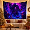 thumbnail image 3 of Mysterious Purple Figure Among Jagged Crystals in a Dark Cave, Dramatic Dark Fantasy Illustration Style, for Art Enthusiasts, Thoughtful Gift, for Bedroom and Dorm, Tapestry and Wall Hanging, 3 of 7