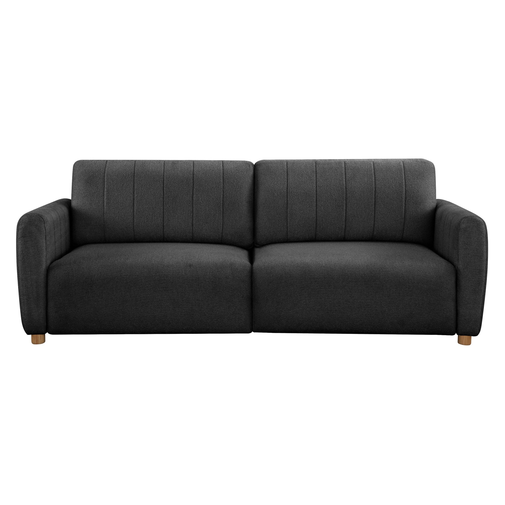 Serta Grant Scandinavian Convertible Sofa with Queen Size Sleeper, Charcoal Boucle Fabric