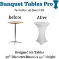 thumbnail image 3 of 31x43 Inch Spandex Cocktail Table Covers White, Cocktail Table Spandex Covers, Fitted Stretch Cocktail Tablecloth for Round Tables ( White), 3 of 4
