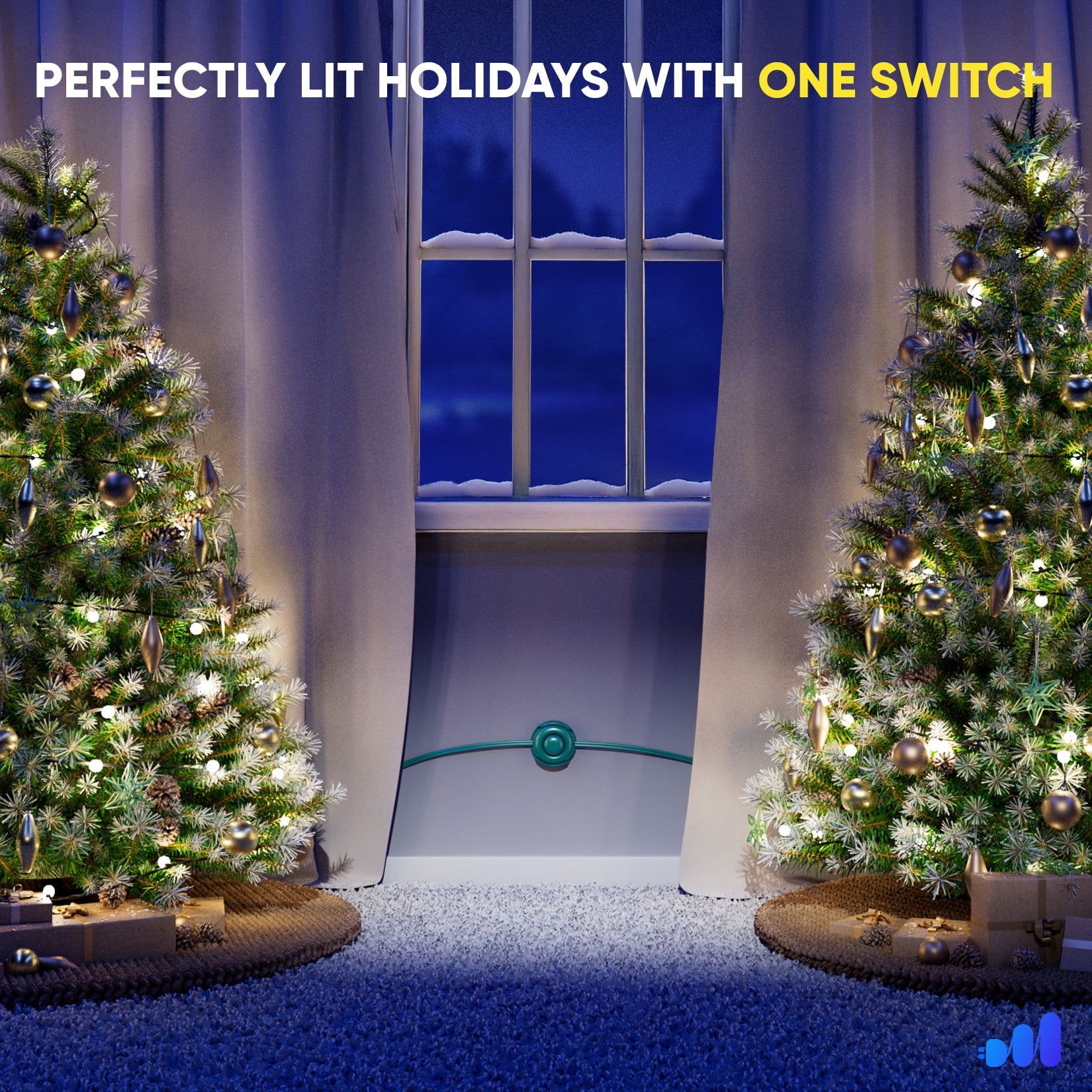 Maximm Cable 3ft 360° Rotating Flat Plug Extension Cord with on and Off Switch and Cradle (3 ft,Green), 2 Prong Multiple Outlets, Safety Cover - UL Certified