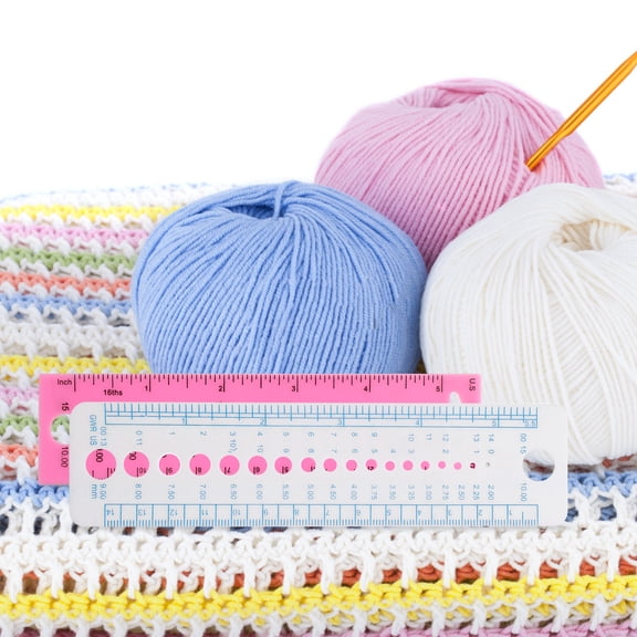 LOLIPPYY 4-Piece Knitting Needle Gauge Tool Set for Sweaters, Yarn, and Weaving Crafts, Accurate Size Measurement