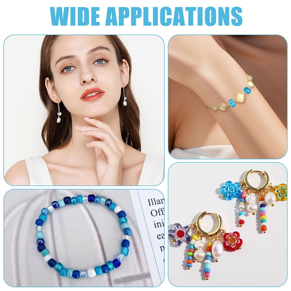 1500pcs 15 Colors Blue Pony Beads Handmade Strands Crafts Beads for Jewelry Necklace Bracelets Making Party Decoration Earrings Beads DIY Crafts