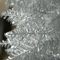 thumbnail image 2 of Christmas Tree HOMCOM 6' Artificial Pencil Christmas Tree, Slim Xmas Tree with 390 Realistic Branch Tips and Plastic Stand, Silver,Flocked Christmas Tree, 2 of 10