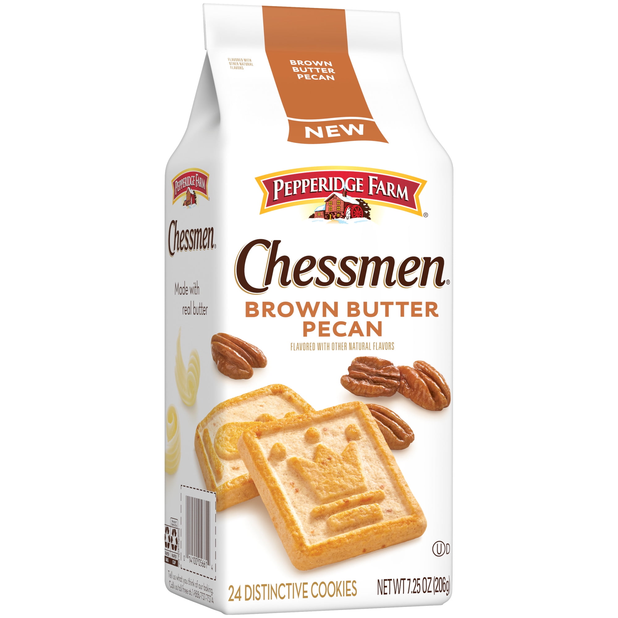 Pepperidge Farm Chessmen Brown Butter Pecan Flavored Cookies, 7.25 oz Bag