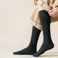 thumbnail image 2 of 2 Pcs Mens Knee High Long Socks Thick Warm Size , Cotton Breathable Black, 2 of 6
