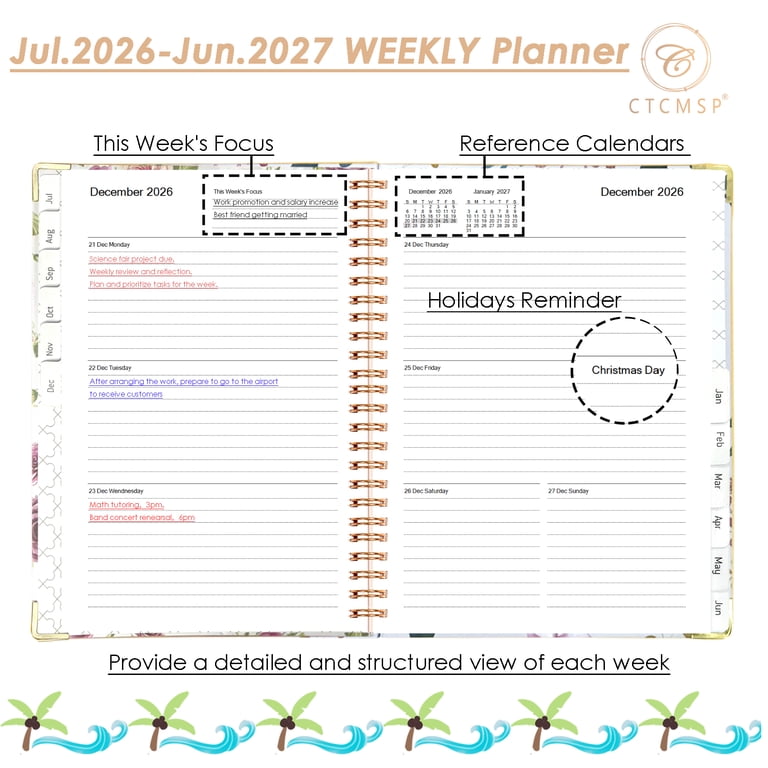 CTCMSP 2026-2027 Academic Planner, Floral Hardcover photo 7